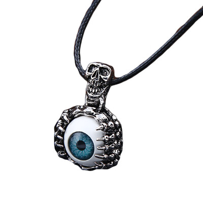 

Men Punk Cabochon Eyeball Pendant Head Necklace Fashion Jewelry