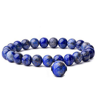 

6\8\10\12Mm Natural Lapis Lazuli Beads Charm Bracelets Bangles Stretchy Crystal Healing Yoga Jewelry