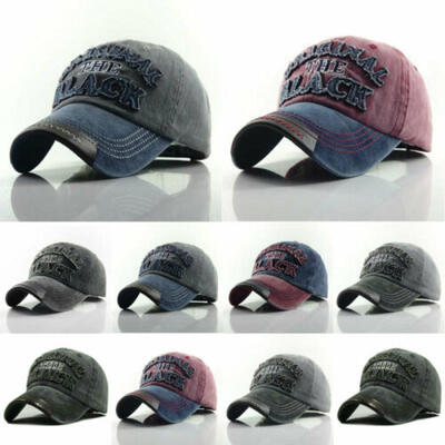 

Men Plain Washed Cap Style Cotton Adjustable Baseball Cap Blank Solid Hat Casual