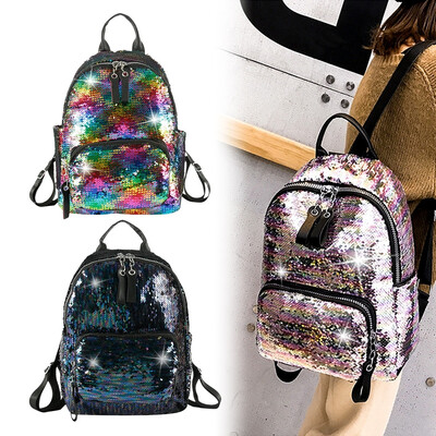 

Women Sequins Outdoor Travel Backpack Shoulder Bags Girls Shiny School Bags