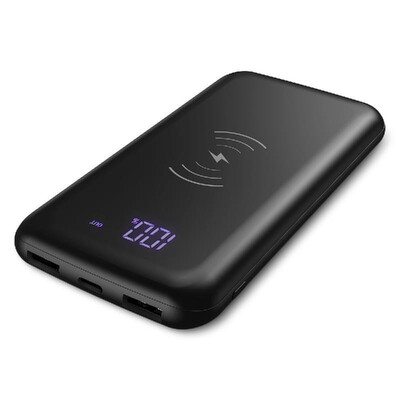 

dodocool 10000mAh Wireless Power Bank Portable Charger Fast Charging with LED Digital Display Backup External Battery Pack with US