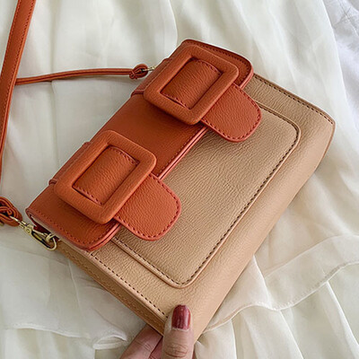 

Women 2019 spring&summer new contrast color casual fashion Joker shoulder slung nifty western style small square bag