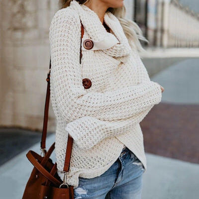 

Winter Warm Casual Long Sleeve Knitted Pullover Loose Sweater Jumper Tops Knitwear for Lady