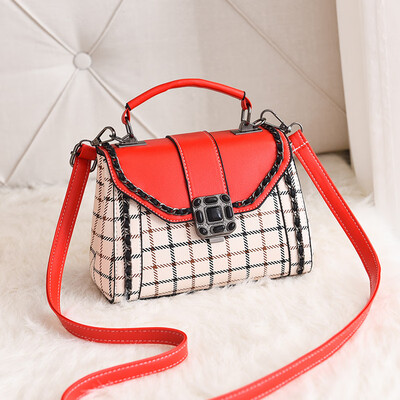 

Autumn new plaid fashion versatile handbags handbags casual shoulder diagonal cross fairy small square bag