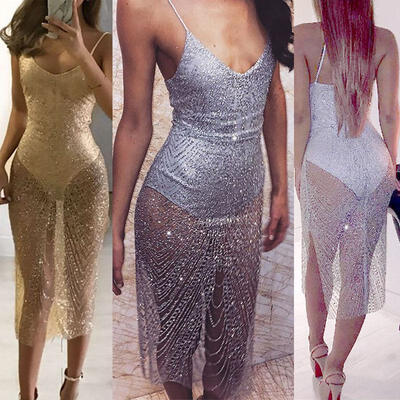 

Women Summer Lace Sleeveless Party Evening Cocktail Beach Casual Mini Dress