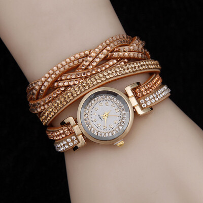 

Explosion models full diamond bracelet watch womens winding twist quartz watch