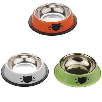 

Stainless Steel Pet Cat Bowl Kitten Puppy Dish Bowl Non-Skid for Small Dogs Cats