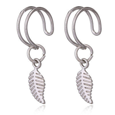 

Vintage Leaf Clip Earrings Simple U Shape Alloy Clips Punk Earring
