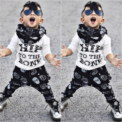 

2pcs Cute Newborn Baby Boys Outfit T-shirtHaroun Pants Legging Clothes Set 0-5Y