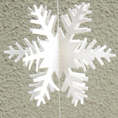

12pcs 3D Snowflake Strings Cardboard Paper Hanging Decorations for Wedding Chris