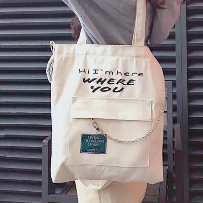 

Tailored Canvas Bag Female Shoulder Diagonal Package Literary Student Big Bag Canvas Bag