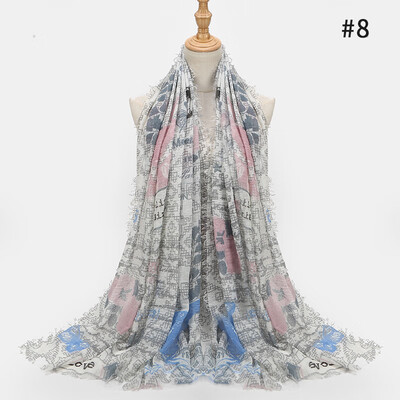 

New Europe&the United States foreign trade fashion butterfly print pattern long cotton&linen scarf scarves shawl spot wholesale