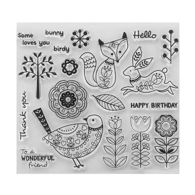 

Multi-patterns Printed Clear Transparent Silicone Seal DIY Stamp Sheet Gift