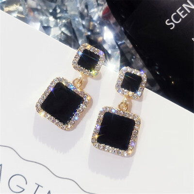 

2019 new brand design black drop oil earings fashion jewelry earrings generous simple fashion gifts Korean earrings for women