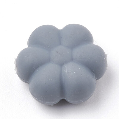 

Food Grade Environmental Silicone Beads Chewing Beads For Teethers DIY Nursing Necklaces Making Flowerr Gray 14x13x6mm Hole