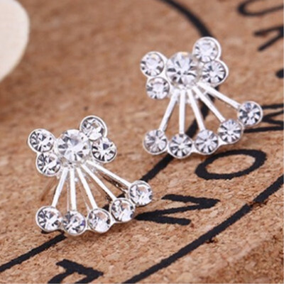 

Hot Fashion Simulated Pearls Crystal Tiny Heart Leaf Star Triangle Flower Bowknot Cherry Stud Earrings For Women Cheap Jewelry