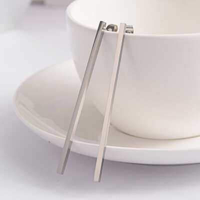 

304 Stainless Steel Stud Earrings Rectangle Stainless Steel Color 60x2mm Pin 08mm