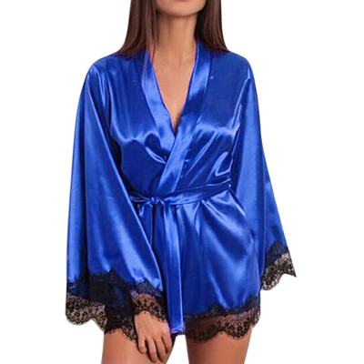 

Toponeto Women Satin Nightdress Silk Lace Lingerie Nightgown Sleepwear Sexy Robe