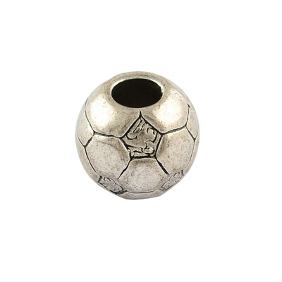 

Tibetan Style Alloy Large Hole Football Soccer European Beads Lead Free & Nickel Free Antique Silver 11x10mm