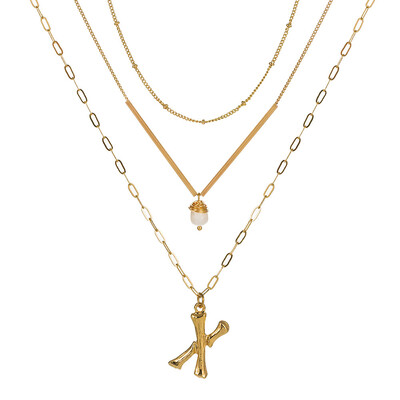 

Cute Natural Pearl Initial Necklace Personalized Letter Necklace Name Jewelry For Women Accessories Gold color Girlfriend Gift