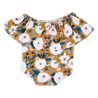 

Lovely Newborn Photography Props Baby Girl Flower Print Rompers Lotus Decor