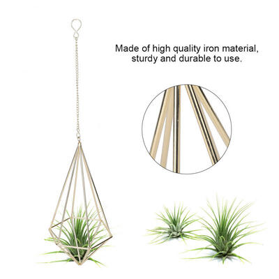 

Greensen Modern Rustic Art Style Pyramid Shape Hanging Metal Air Plant Flower Pots Rack Holder