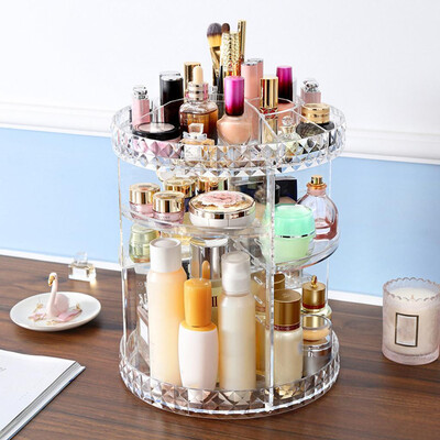

Gobestart 360 Degree Rotating Acrylic Makeup Organizer Cosmetics Storage Stand