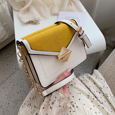 

Korean version of the small bag female 2019 new summer foreign gas chain wild shoulder bag fashion contrast color diagonal small square bag