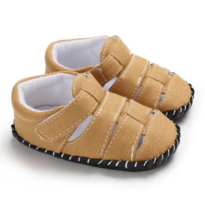 

Baby Boys Sandals for Newborns Canvas Shoes Summer Baby Boys Breathable Anti-Slip Hollow Design Shoes