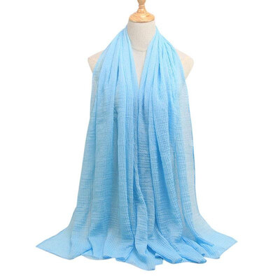 

Women Solid Pleated Scarf Hijabs Oversized Large Muslim Middle East Islam Long Scarves Shawls
