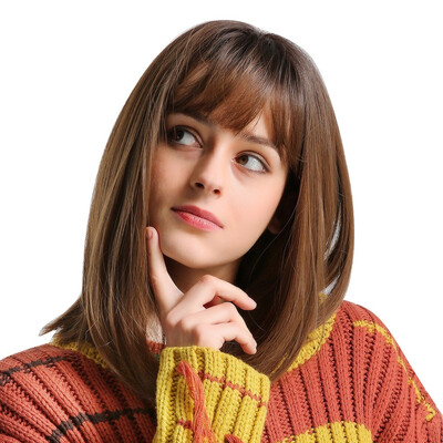 

〖Follure〗Chemical Fiber Hair Wig Fashion Women Gradient Thin Bangs Straight Hair Wig