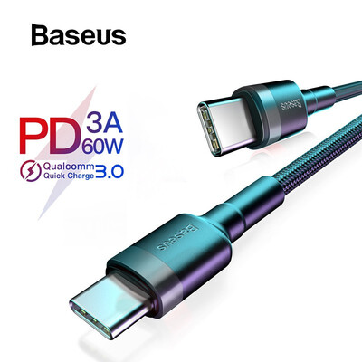 

Baseus PD 30 60W Type-c To C USB Cable for Samsung Huawei Xiaomi QC 40 quick Charging Cable for Macbook Pro Support Type-C