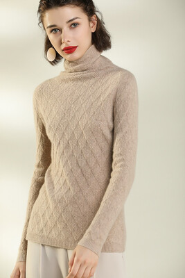 

QIANMUCHUN Womens High Lapel Collared Cashmere Sweater Fashion 5799