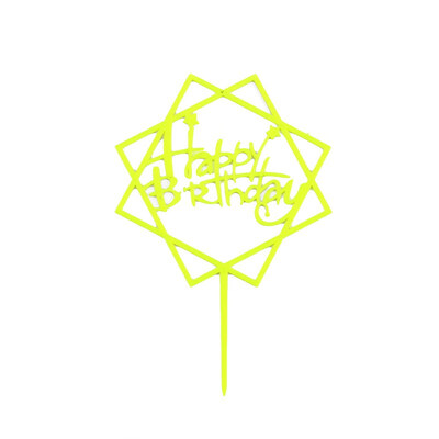 

FUNNYBUNNY Acrylic Card Happy Birthday Cake Decoration Plug-in Creative Baking Ornaments Flag Wedding Cake Topper