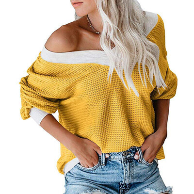 

Ladies Knitted Long Sleeve V-neck Outwear Tops Winter Warm Plus Size Sweatshirts