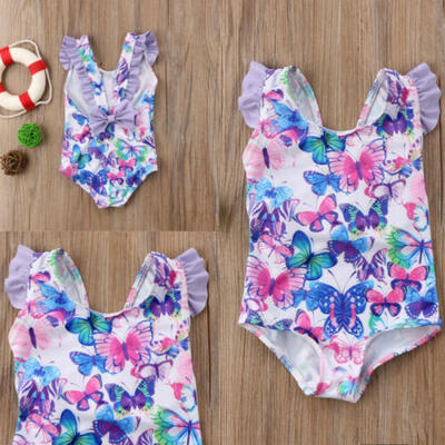 

US Baby Girl Butterfly Swimsuit Swimming Swimwear Tankini Bikini Summer Clothes