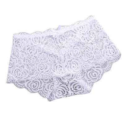

Toponeto New Fashionable Sexy Women Lace Jacquard Breathable Hip Mid-waist Underpant