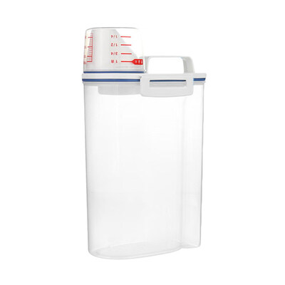 

Transparent Plastic Cereal Dispenser Storage Box Kitchen Food Grain Container