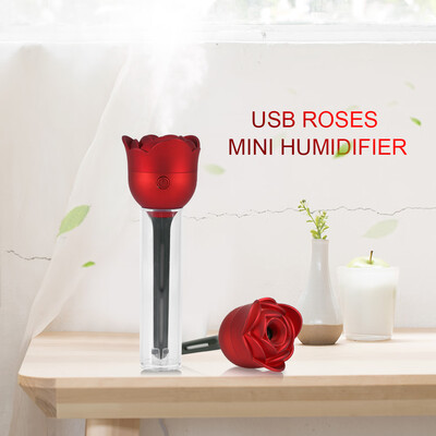 

Mini USB Powered Humidifier Rose Shape Portable Air Diffuser Purifier Office Car Use Mini Air DiffuserMini Humidifier