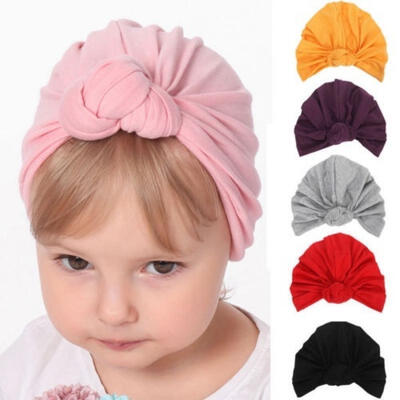 

Cute Baby Girls Boys Bow Turban Hat Toddler Kids Head Wrap Headband Cap