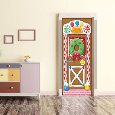 

Toponeto Merry Christmas Removable Door Mural Wall Sticker Xmas Home Decal