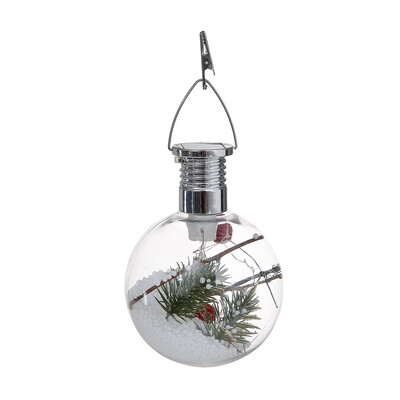 

Gobestart Solar Plastic Ball Bulb Hanging Lamp Christmas Tree Decoration Lamp