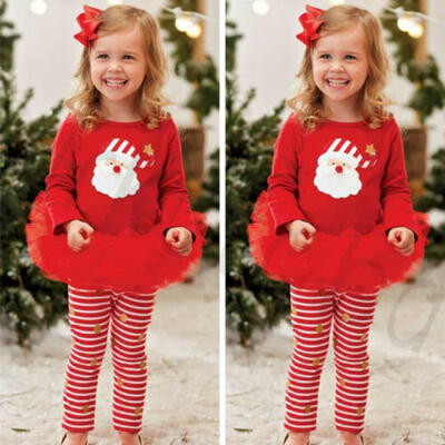 

Hot Christmas X-mas Infant Baby Girls Top Dress Skirt Outfits Clothes Gift Set
