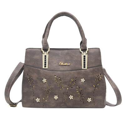 

Women Elegant Shoulder Bag Hallow Out Leaves Flower Tote Office Ladies Large Capacity Handbag Fashion Crossbody Bags T2G