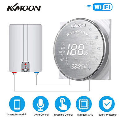 

KKmoon Digital WaterGas Boiler Heating Thermostat with WiFi Connection & Voice Control Energy Saving AC 95-240V 5A Touchscreen LC