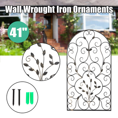

Home Garden Wall 41" Semi-Circular Retro Decorative Wall Art Leaf Iron Ornament