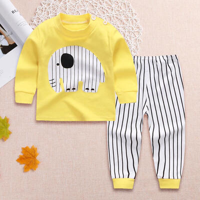 

Autumn Boys Long Sleeve Clothing Set 2pcs Cartoon Animal T-shirt Pants