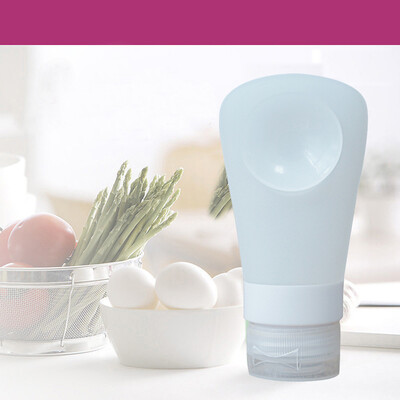 

〖Follure〗Travel Packing Silicone Press Bottles Set Lotion Shampoo Bath Container Blue