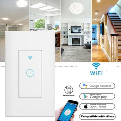 

US Smart LED Light WiFi Wall Touch Switch For Alexa Google Home App Timing White
