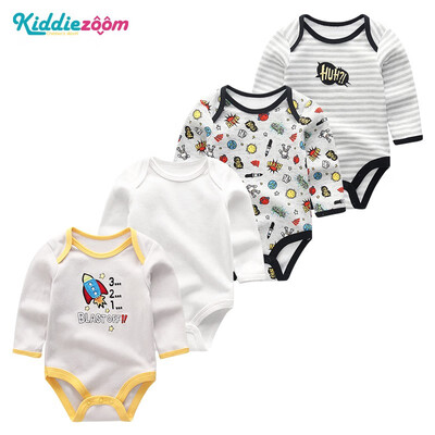 

Long Sleeve Baby Boys Clothes Newborn Bodysuits Clothing Sets 4PCS Roupa de bebe Unicorn Baby Girls Clothes Rompers 0-12M Purple